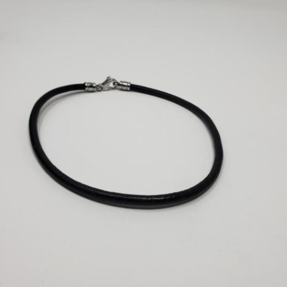 Bvlgari Leather Stainless Steel Choker Necklace